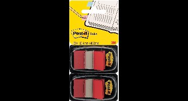 Post-it® Index Standaard, Duo Pack, Rood, 25.4 x 43.2 mm, 50 Tabs/Dispenser
