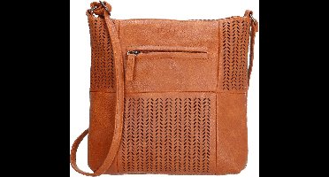 Beagles Omhang Shoudertas Handig Formaat Cognac Bruin