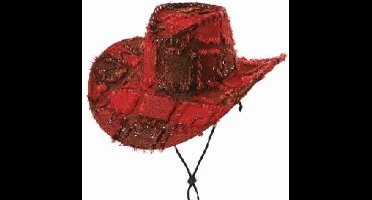 Cowboyhoed lapjes rood VOLWASSENEN