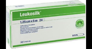Leukosilk Deksel Kleefpleist. 1,25cmx5m 1 0102100