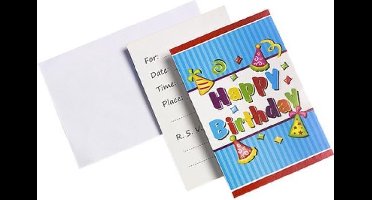 Eddy Toys Uitnodiging Happy Birthday 9 X 14 Cm 6 Stuks