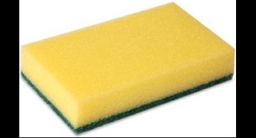 Schuurspons geel met groen vlies 15x9x3cm - 13060025