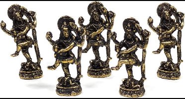Decoratief Beeld - Minibeeldje Shiva - Metaal - Yogi & Yogini - Goud - 2 X 2 Cm
