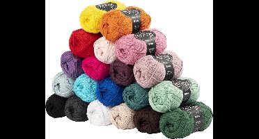 Katoengaren l: 170 m 8/4 kleuren assorti 30x50gr