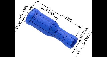 Doorverbinder Blauw - Gat diameter 4-5.5 mm - Gat diameter 2.3-3.3 mm - 100 Stuks