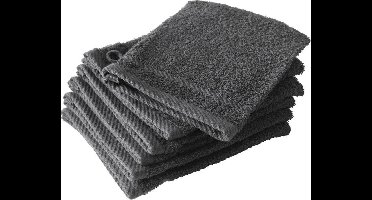 De Witte Lietaer Washandjes Helene Ebony 15 x 21 cm - 6 stuks - Katoen