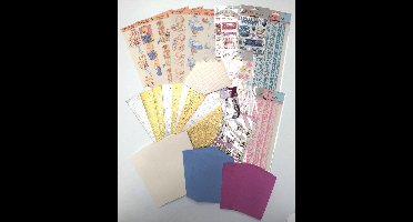 Groot Knutselpakket - Thema BABY -  Stickervellen, Enveloppen, Lux Karton, Afbeelding vellen, Embellishments, Foamblokjes - Voor kaarten maken, Scrapbooking en andere creatieve objecten