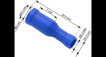 Doorverbinder Blauw - Gat diameter 5-6.5 mm - Gat diameter 2.3-3.3 mm - 100 Stuks