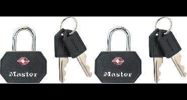MasterLock Set van 2 TSA hangsloten zwart Key Alike 4681EURTBLK