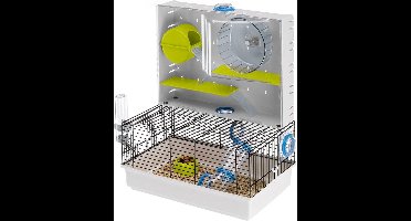 Ferplast Kooi Hamsterkooi Olimpia - Lime/Wit - 46 x 29.5 x 54 cm