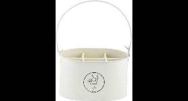 Flessenkrat met opener - Crème wit - voor 6 flesjes