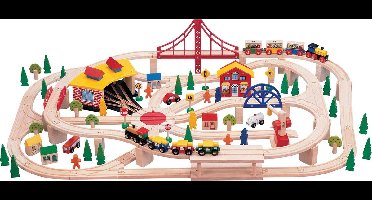 Houten treinbaan 130 delig Mentari 6118