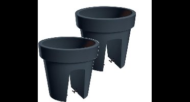 Bloembak Balkonbak Lofly Railing 25x25x23cm ANTRACIET Prosperplast / 2 STUKS ! /