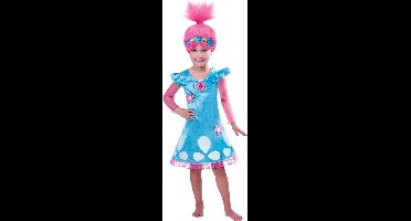Dreamworks Trolls Verkleedpak Poppy Meisjes Blauw Maat 104