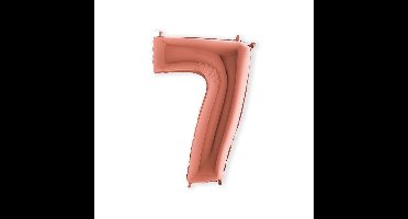 Folieballon cijfer '7' rosé goud (100cm)