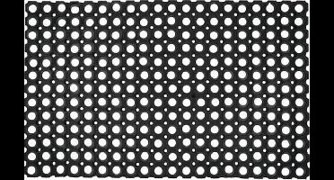 Zwarte Deurmat van rubber 50 x 80 cm - Noppen
