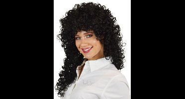 Witbaard Pruik Katja Dames Synthetisch Zwart