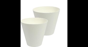 Bloempot Buiten Rond Tubus 25cm WIT Prosperplast / 2 STUKS ! /