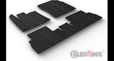 Gledring Rubbermatten passend voor Citroën Berlingo Multispace / Opel Combo Tour (MPV) / Peugeot Rifter 9/2019- (Variabele stoelen) (T Profil 5-delig + ovale montageclips)