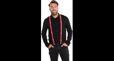 Folat - Bretels Kerst Rood met Belletjes