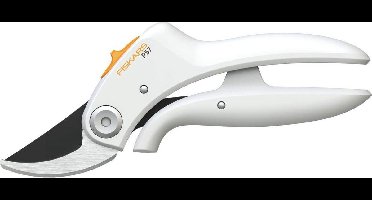 Fiskars Snoeischaar - P 57 Bypass - Takkenschaar - Wit - Tuinschaar - PowerLever™ Mechanisme - Voor Kleine en Middelgrote Handen