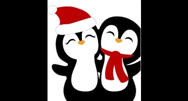 Duni - Servet l33b33 cm penquin santa 20 stuks