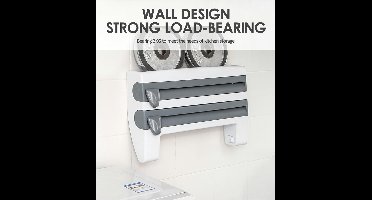 Herzberg Cooking Herzberg Hg-03145: Wandrek Voor Papieren Handdoekjes, Huishoudfolie En Folie