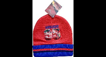 Disney Cars Muts - Rood / Blauw - Acryl - Maat 54 cm hoofdomtrek - ± 4-8 jaar