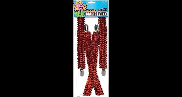 Rubies Bretels - Rood glitter voor volwassenen - Verstelbaar polyester