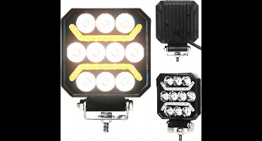 LED werklamp + 2 COB strips - 10 LED - Wit / oranje - 1500 Lumen