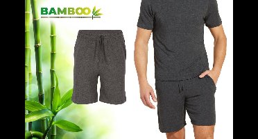 Bamboe Pyjama Short Heren - Antraciet - Korte Pyamabroek Heren - Pyama Heren Volwassenen