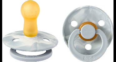 BiBS - Round Pacifier - Stage 1 Fopspeen - 0+ maanden - 2 stuks - Cloud Ivory / Cloud Ivory
