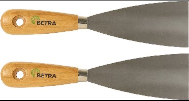 Betra Plamuurmes - 2x - werkbreedte 60 mm - conisch geslepen staal - houten greep