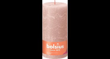 4 stuks Bolsius poeder roze rustiek stompkaars 200/100 (125 uur) Misty Pink