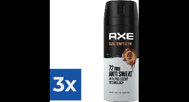 Axe Deodorant Spray Anti Transpirant Dark Temptation 150 ml - Voordeelverpakking 3 stuks