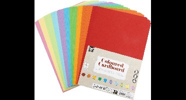 Gekleurd Karton voor Knutselen 100pcs - A4 Formaat - 200grams Papier - 10 Verschillende Kleuren - Knutselen - Hobbykarton - Gekleurd papier A4