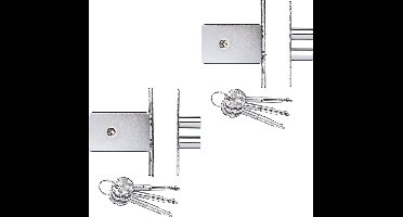 AXA Veiligheids penbijzetslot (7488) Staal vernikkeld: voor buitendeuren. Inclusief sluitkom, sluitplaat, bevestigingsmiddelen en sleutels. Inbraakwerend SKG* - 2 Stuks