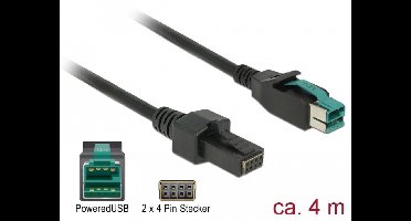 Powered USB kabel mannelijk 12 V> 2 x 4 pin mannelijk 4 meter voor POS -printers en terminals