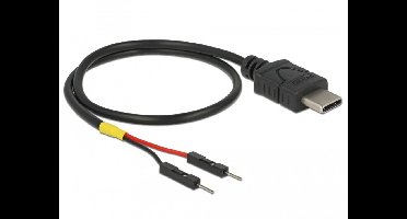 USB voedingskabel Type C tot 2 x Pin header mannelijk afzonderlijk vermogen 30 cm