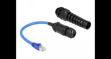 Kabel RJ45 -plug naar RJ45 Jack Cat.6 Waterdicht met kabelklier en buigbeveiliging