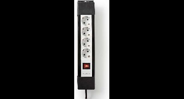 Nedis Stekkerdoos - Randaarde stekker / Type F (CEE 7/7) - 4-wegs - 3.00 m - 3680 W - 16 A - Soort aarding: Zijcontacten - 230 V AC 50/60 Hz - Hoek van stopcontact: 45 ° - H05VV-F 3G 1,5 mm²