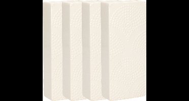 Gerimport Waterverdamper - 4x - ivoor wit - keramiek - 400 ml - radiatorbak luchtbevochtiger - 7,4 x 17,7 cm