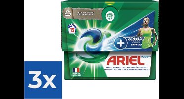 Ariel All-in-1 Pods+ Wasmiddelcapsules Actieve Geurbestrijding 12 stuks - Voordeelverpakking 3 stuks