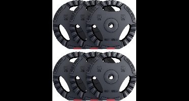Gorilla Sports Halterschijven Set 30 kg Gripper Kunststof - 30 mm - 6x5 kg - Gewichten