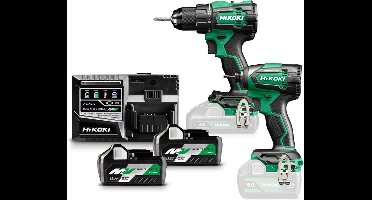 Hikoki KC18DEWAZ 18V Accu combopack met DS18DE accuboor + WD18DE slagschroevendraaier in HSC III + 2 MULTI VOLT accu's BSL36A18 en snellader