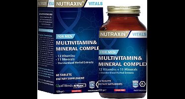 Nutraxin - Multivitamin & Mineral Complex for Men 60 tablets - Antioxidants - Herbal Extracts- 17 Vitamins & 7 Minerals