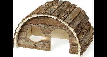 Flamingo - Knaagdierspeelgoed Speelhuis Ben - Bruin - 24 x 15 x 16 cm