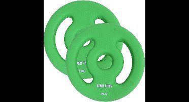 Gorilla Sports Gewichtsschijf - Halterschijven - 2 x 2 kg - Vinyl - Rubber coating - Gietijzer - 30 mm