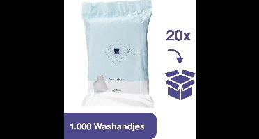 ABENA Premium Non-Woven Wegwerp Washandjes – 1.000 washandjes - Voordeelverpakking 20 x 50 stuks – Van Kwalitatief Zacht, Dun en Sterk Materiaal – Hygiënisch – Voor Eenmalig Gebruik – Royale Handinsteek – Perfect voor Onderweg