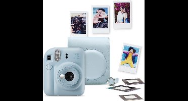 FUJIFILM instax mini 12™ Bundel - Instant camera + 1 x 10 stuks film cameratas & stickers - Pastel Blue
